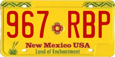 NM license plate 967RBP