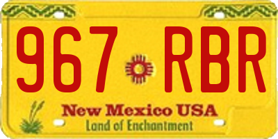 NM license plate 967RBR