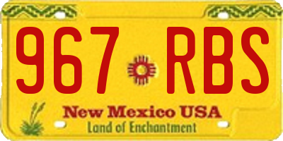 NM license plate 967RBS