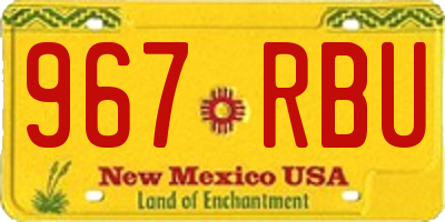NM license plate 967RBU