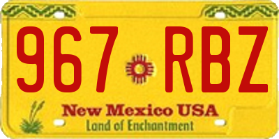 NM license plate 967RBZ