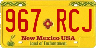 NM license plate 967RCJ