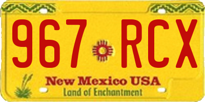NM license plate 967RCX