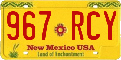 NM license plate 967RCY