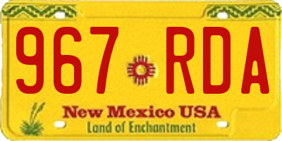 NM license plate 967RDA