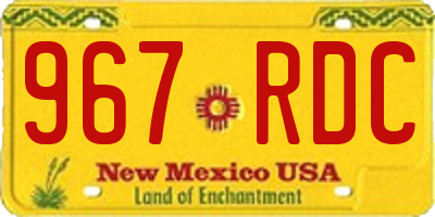 NM license plate 967RDC