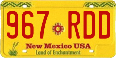 NM license plate 967RDD