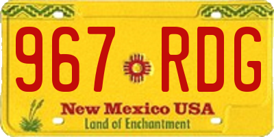 NM license plate 967RDG