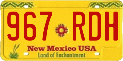 NM license plate 967RDH