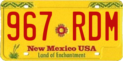 NM license plate 967RDM