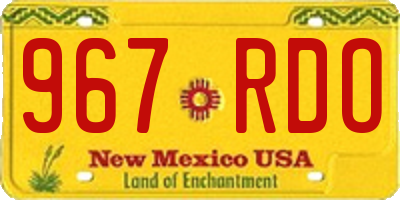 NM license plate 967RDO