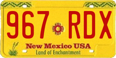 NM license plate 967RDX