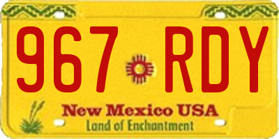 NM license plate 967RDY