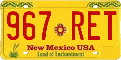 NM license plate 967RET