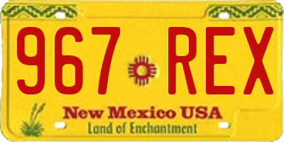 NM license plate 967REX