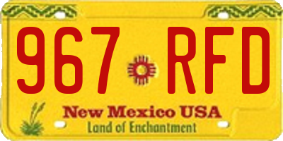 NM license plate 967RFD