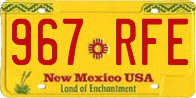 NM license plate 967RFE