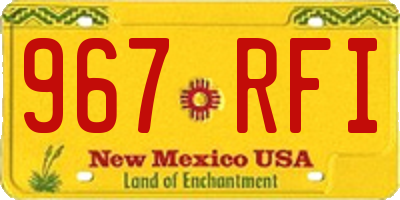 NM license plate 967RFI