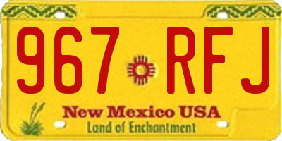 NM license plate 967RFJ