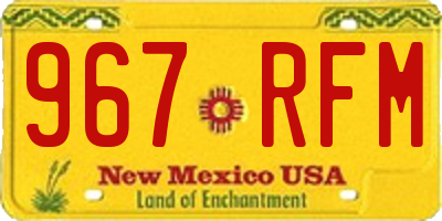 NM license plate 967RFM