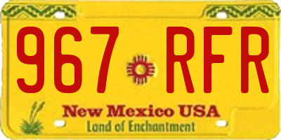 NM license plate 967RFR