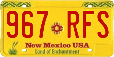NM license plate 967RFS