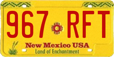 NM license plate 967RFT