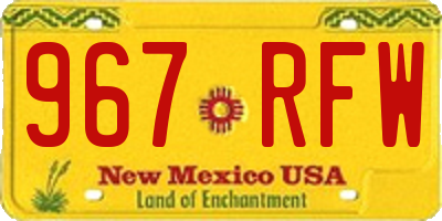 NM license plate 967RFW