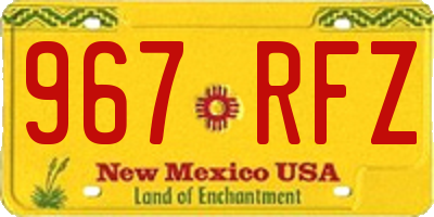 NM license plate 967RFZ