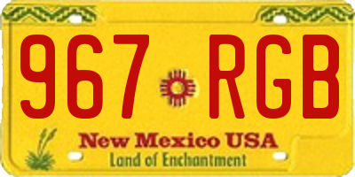 NM license plate 967RGB