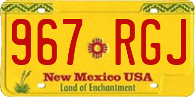 NM license plate 967RGJ