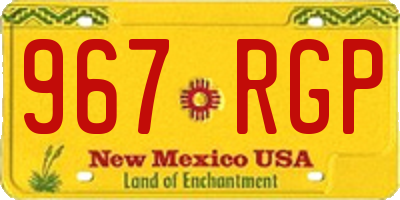 NM license plate 967RGP
