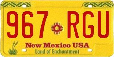 NM license plate 967RGU