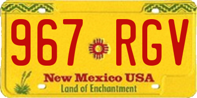 NM license plate 967RGV