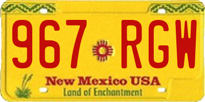 NM license plate 967RGW
