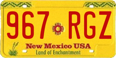 NM license plate 967RGZ