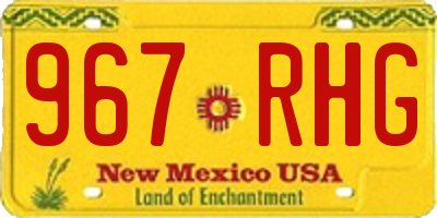 NM license plate 967RHG