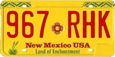 NM license plate 967RHK