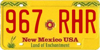 NM license plate 967RHR