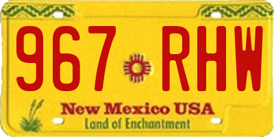 NM license plate 967RHW
