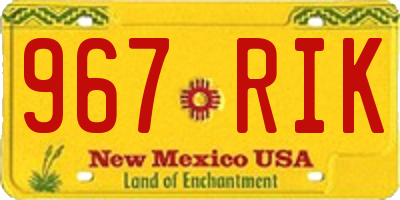 NM license plate 967RIK