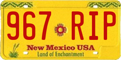 NM license plate 967RIP