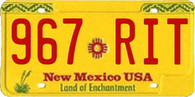 NM license plate 967RIT