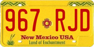 NM license plate 967RJD