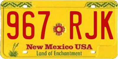 NM license plate 967RJK