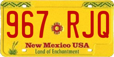 NM license plate 967RJQ