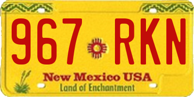 NM license plate 967RKN