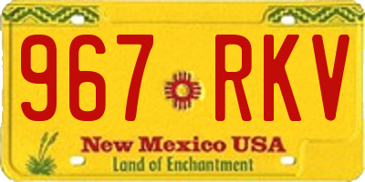 NM license plate 967RKV