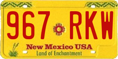 NM license plate 967RKW