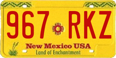 NM license plate 967RKZ